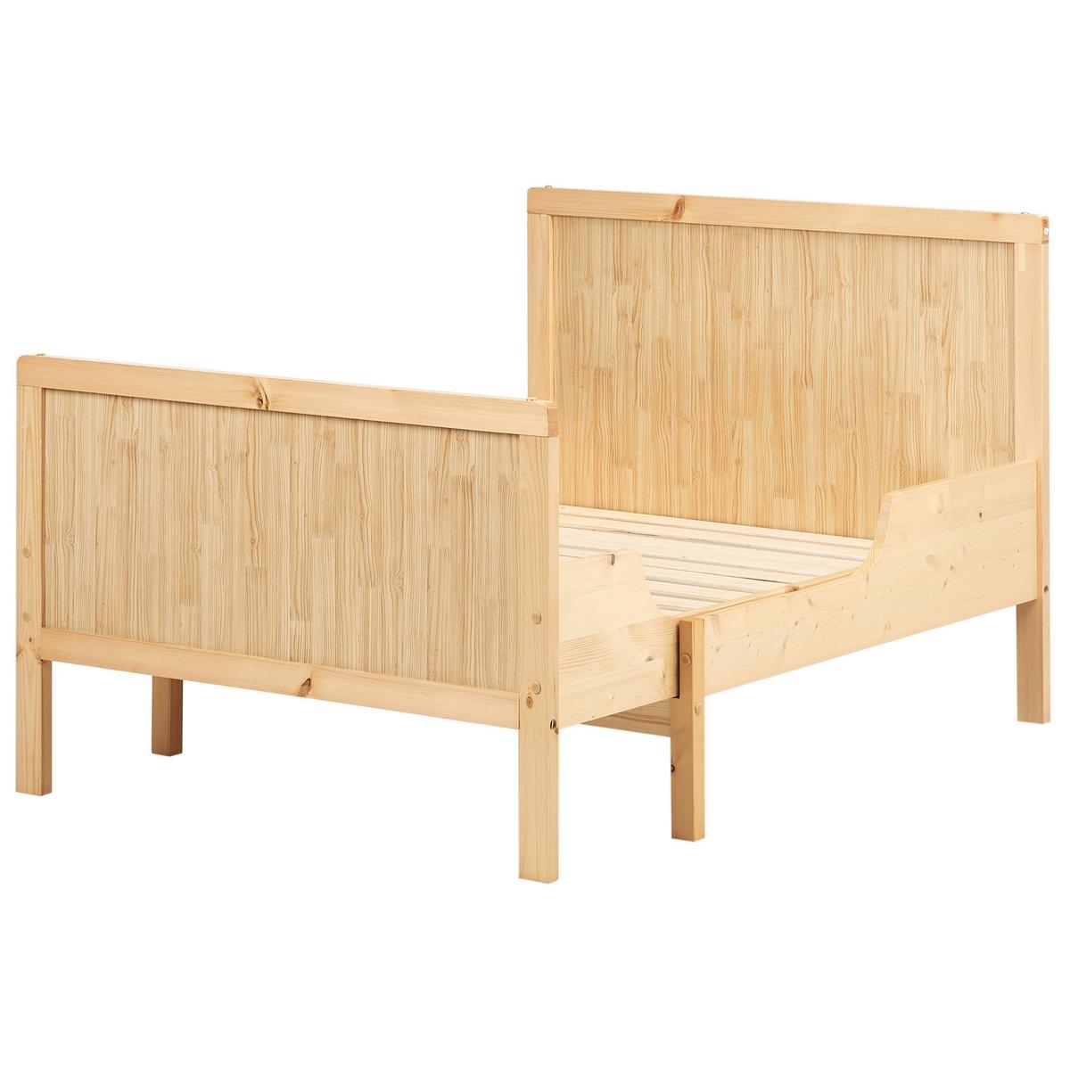 KINDERBETT mitwachsend 90x130/160/200 cm Heller Holzfarbton Montigny - Hellbraun, Holz (90/200cm) - Beliani