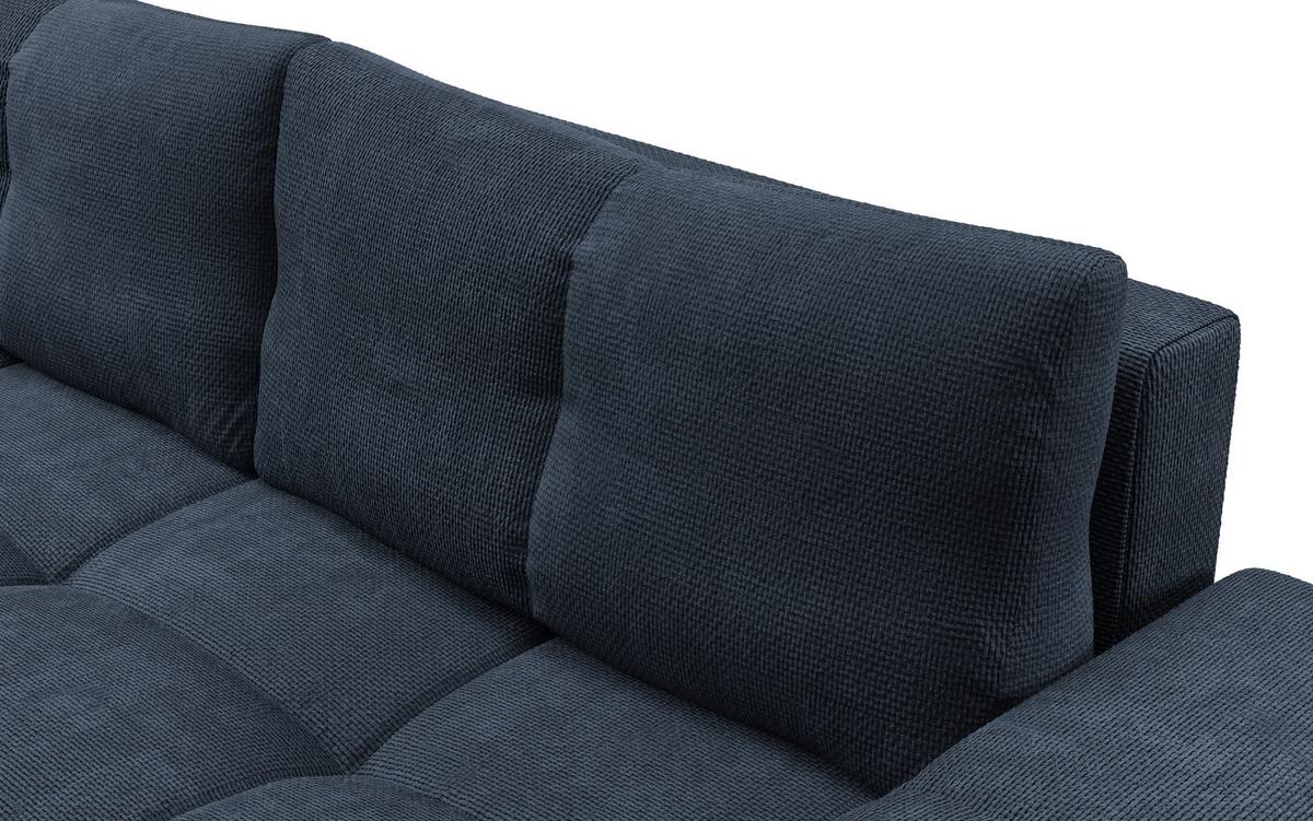 BETTSOFA DUCA Blau Jersey- Stoff mit Schlaffunktion - Blau, Holz (259/90/99cm) - MASSENO