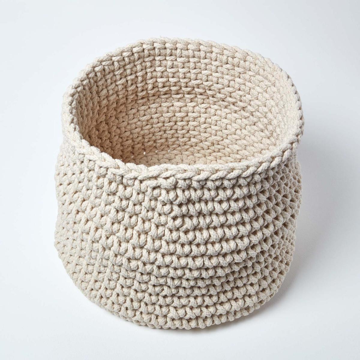 AUFBEWAHRUNGSKORB Baumwolle 42/37 cm - Naturfarben, Textil (42/42/37cm) - Homescapes