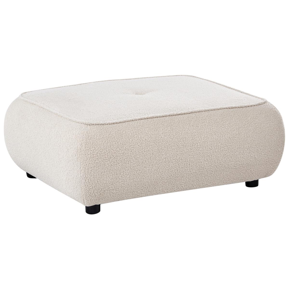 OTTOMANE Bouclé Cremeweiß Salla - Creme, Textil (96/43/78cm) - Beliani