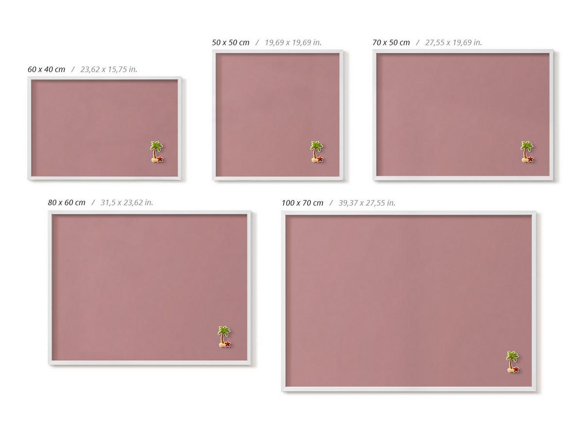 MAGNETTAFEL 80x60 cm Weißer Rahmen Pastellrosa - Beere, Metall (80/60/0.4cm) - TULUP