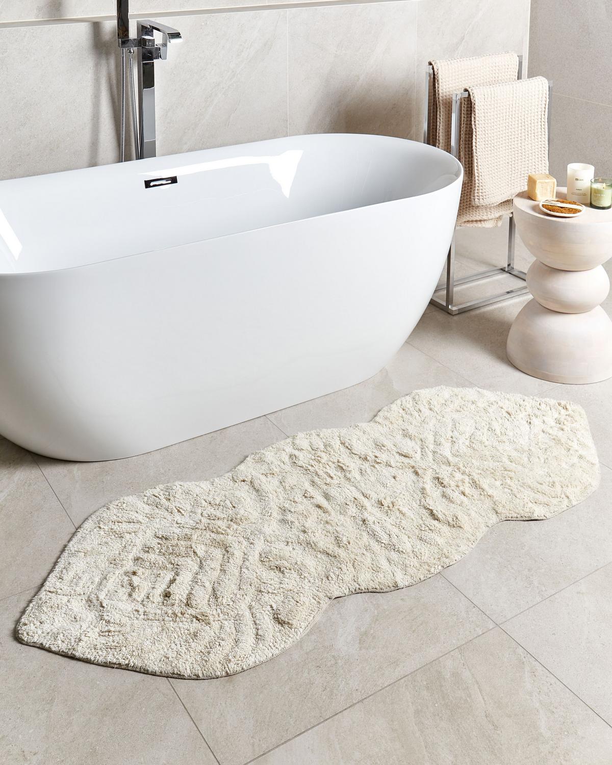 BADEMATTE Beige 150 x 60 cm Canbar - Beige, Textil (150/60cm) - Beliani