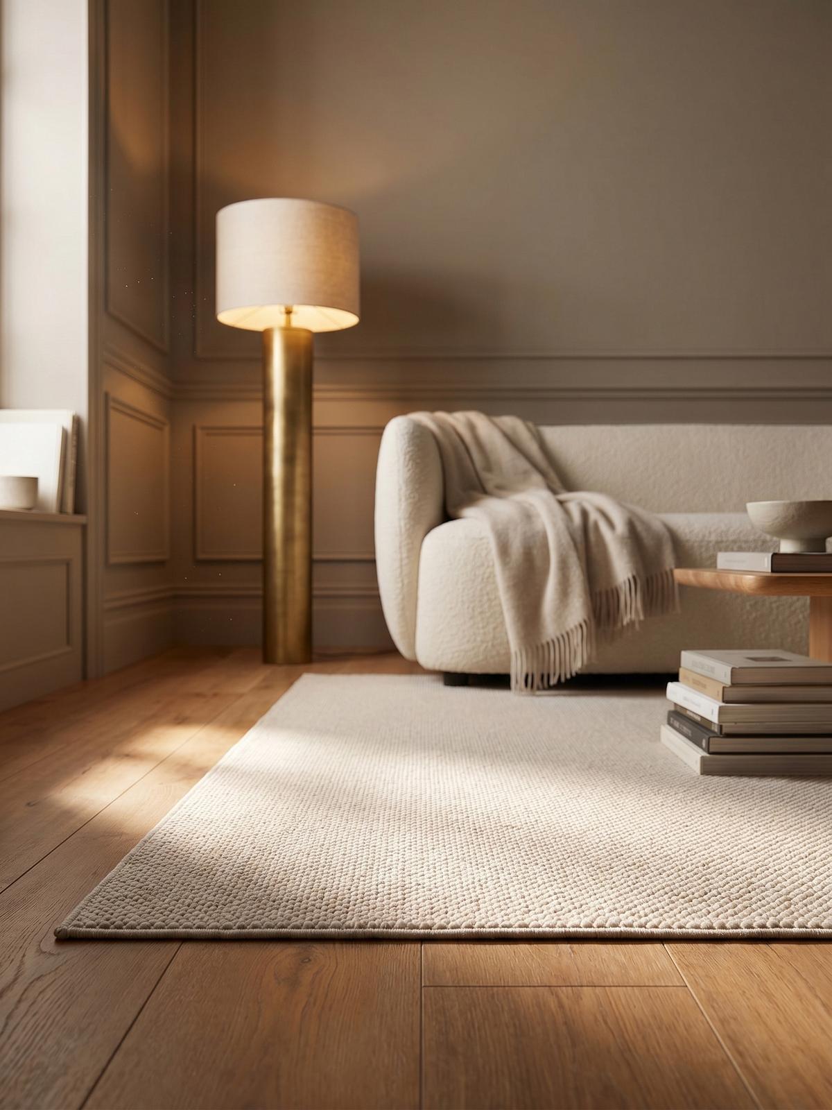 TEPPICH Flachgewebe LANGAU in Creme, meliert, 80 x 150 cm - Beige, Textil (150/80cm) - KADIMA DESIGN
