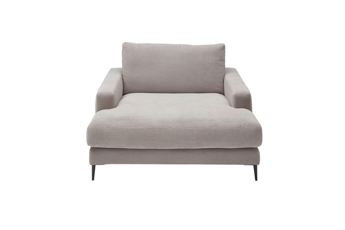 LONGSEAT CARA Beige Cord - Beige/Schwarz, Textil/Metall (132/84/170cm) - KAWOLA