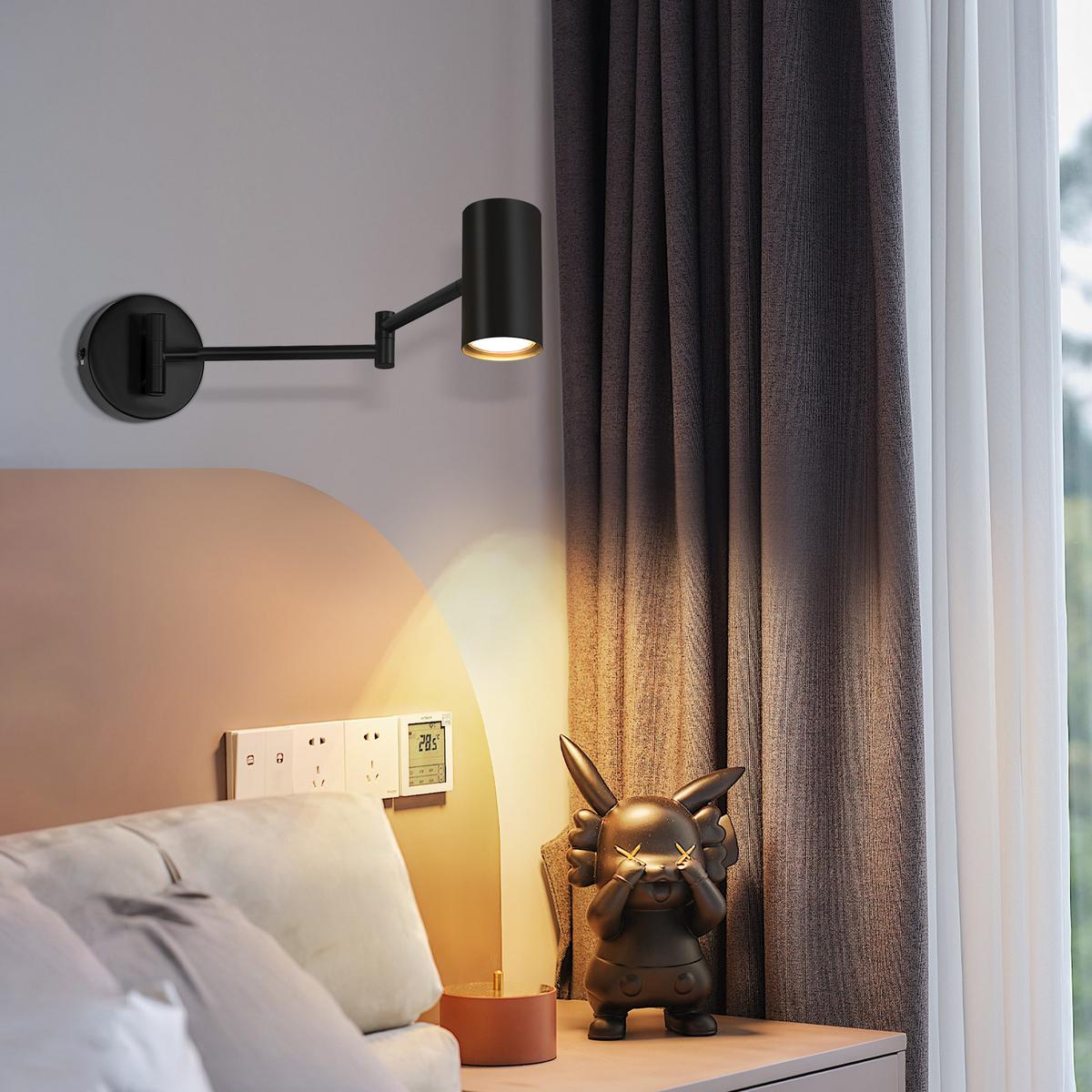 WANDLEUCHTE Circuit 10/10/50 cm - Schwarz, Metall (10/50/10cm) - ZMH