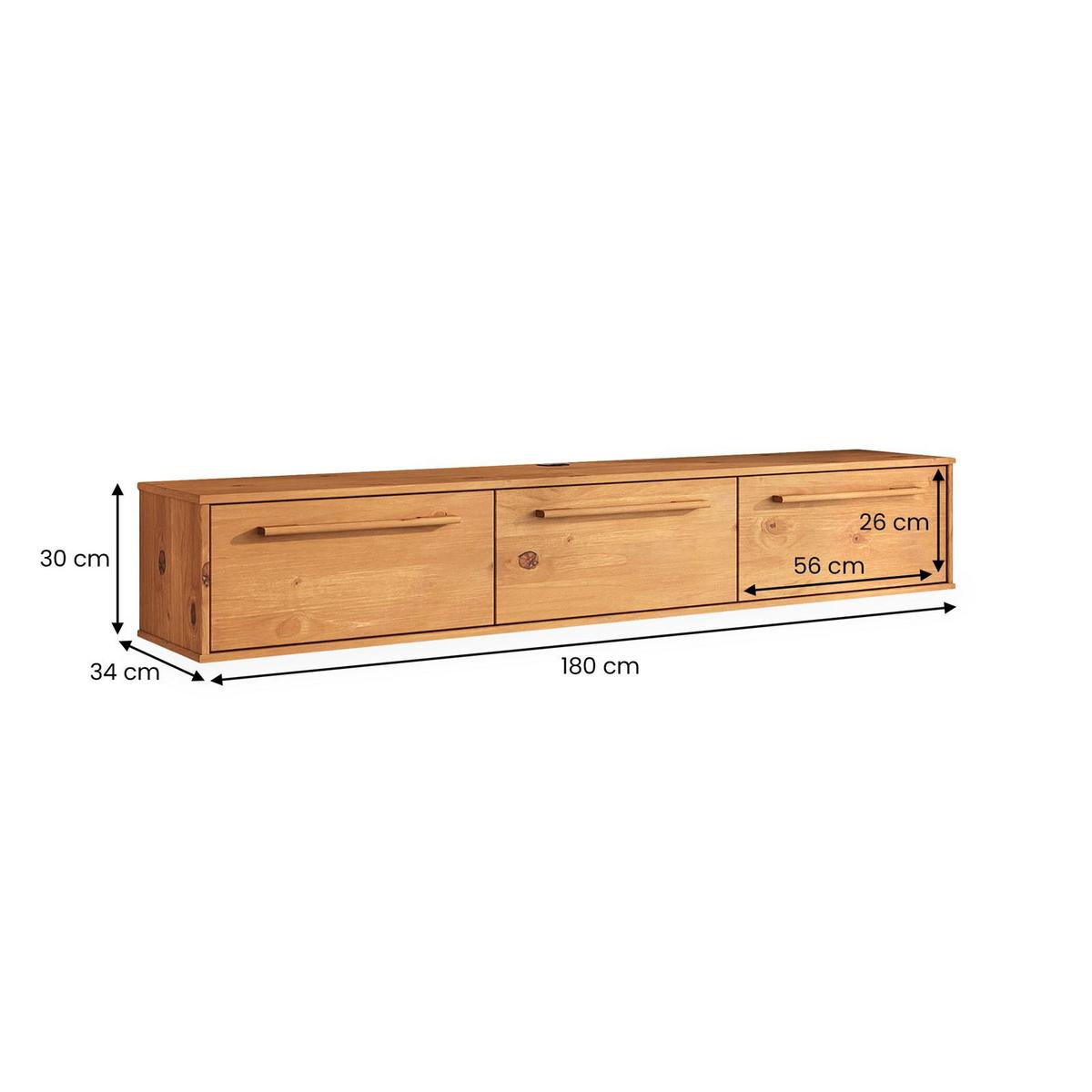 LOWBOARD TECCA Eiche - Eichefarben, Holz (180/30/34cm) - IDIMEX