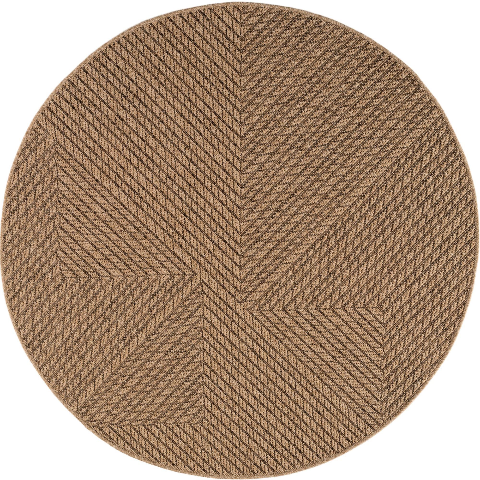 TEPPICH Outdoor ARLBERG in Beige, in Jute-Optik, aus Polypropylen, Ø 80 cm - Beige, Textil (80/80cm) - KADIMA DESIGN