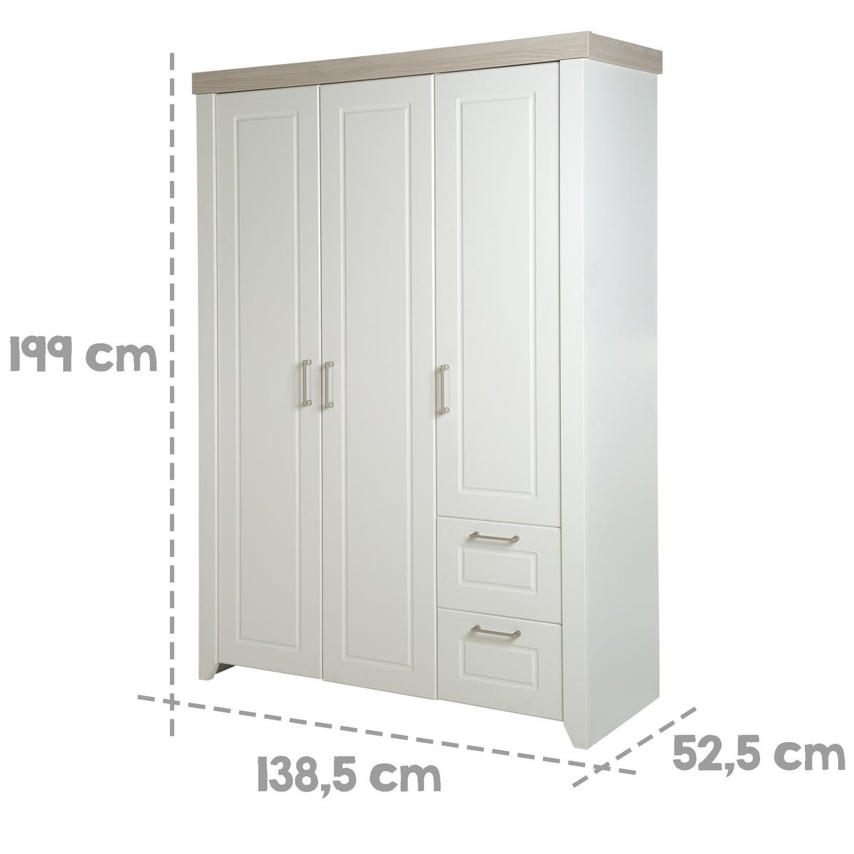 BABYZIMMER-SET Felicia I 3-teilig - Weiß, Holzwerkstoff (76/82/144cm) - Roba