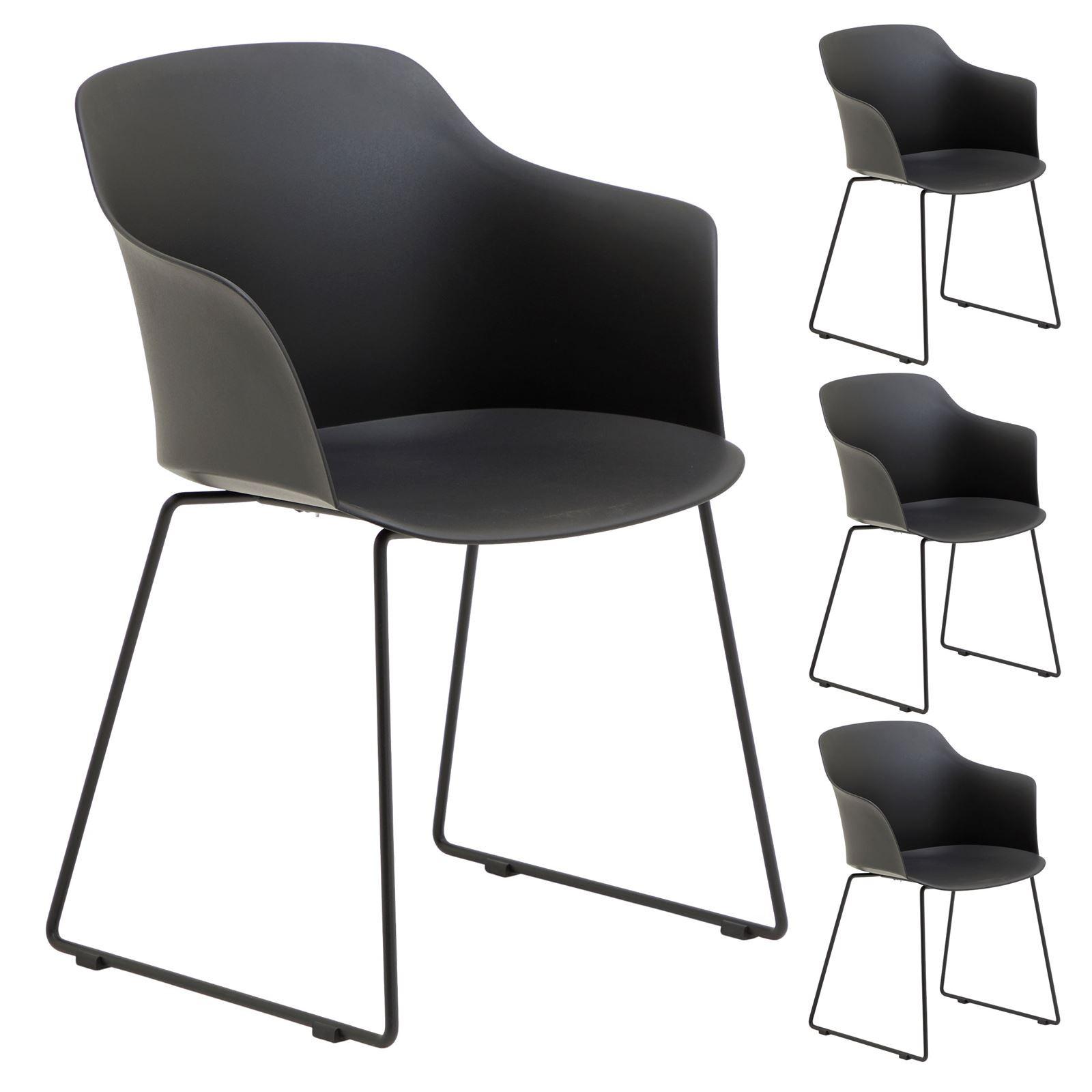GARTENSTÜHLE FORO 4er-Set schwarz - Schwarz, Textil (58/82/52cm) - IDIMEX