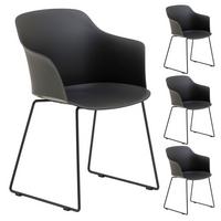 GARTENSTÜHLE FORO 4er-Set schwarz - Schwarz, Textil (58/82/52cm) - IDIMEX