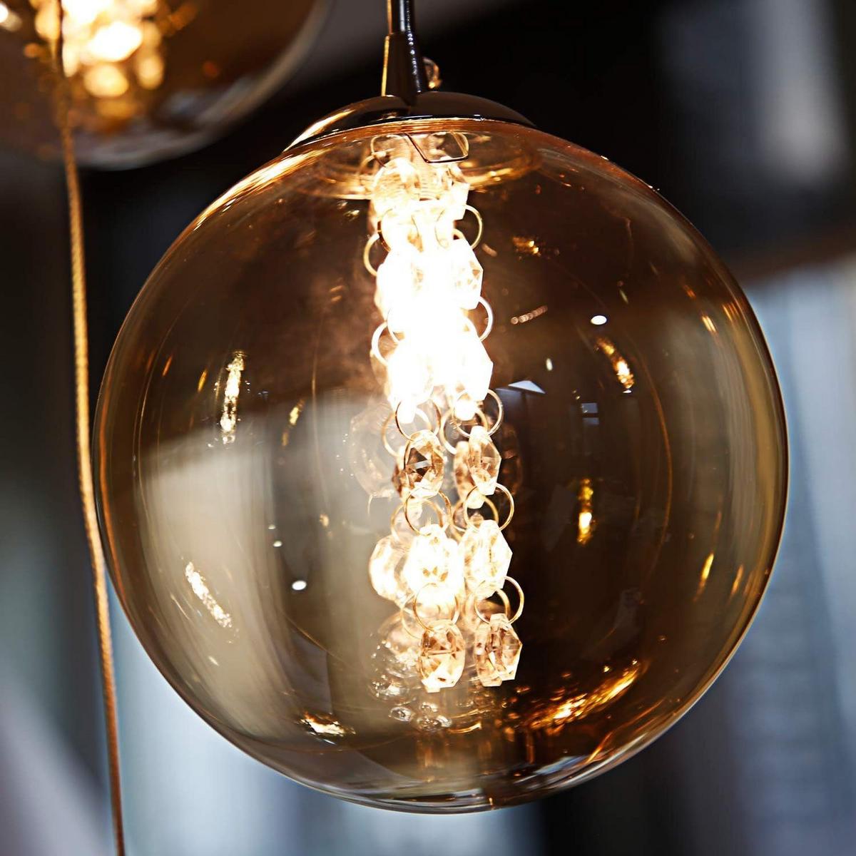 PENDELLEUCHTE Energie 15-flammig 41/41/320 cm - Bernsteinfarben, Glas (41/41/320cm) - Nettlife