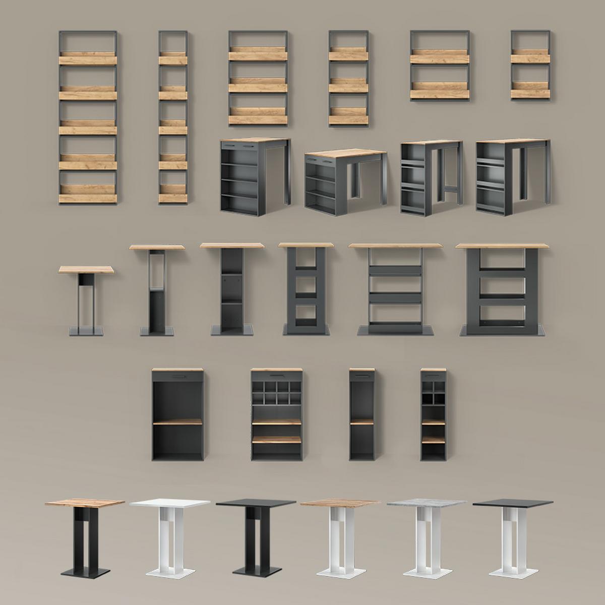 BARTISCH Regusa Weiß/Sonoma 67 x 100 cm - Weiß/Sonoma Eiche, Holzwerkstoff (100/67/106cm) - Livinity®