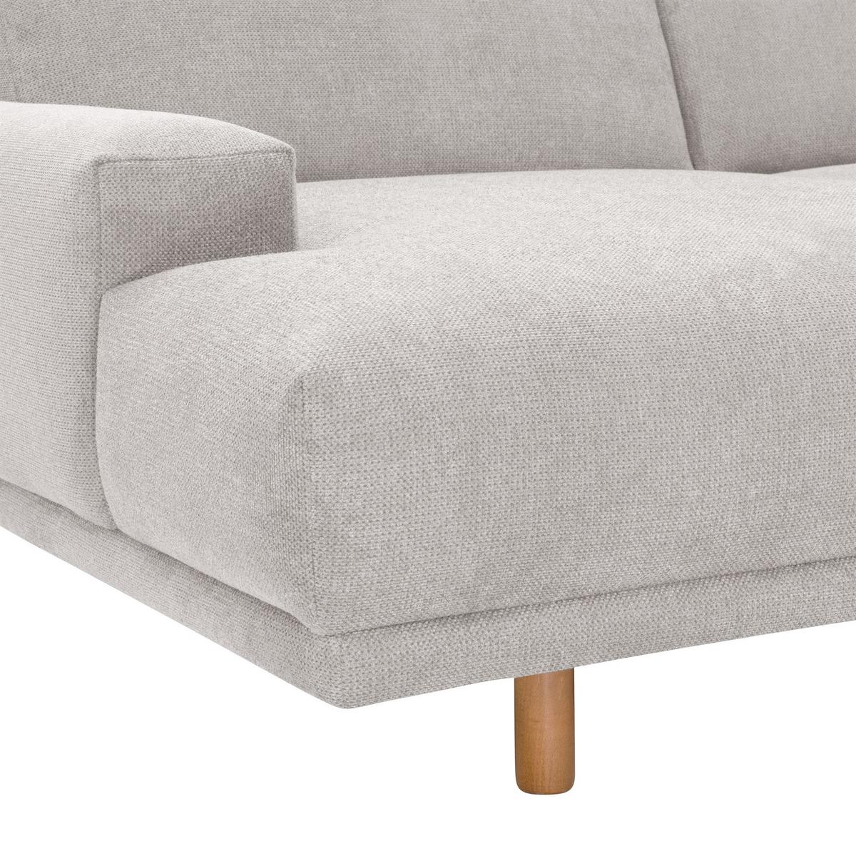 ECKSOFA mit Longchair links Kattryna Flachgewebe silber - Silberfarben, Kunststoff (133/283cm) - 58aufmkessel