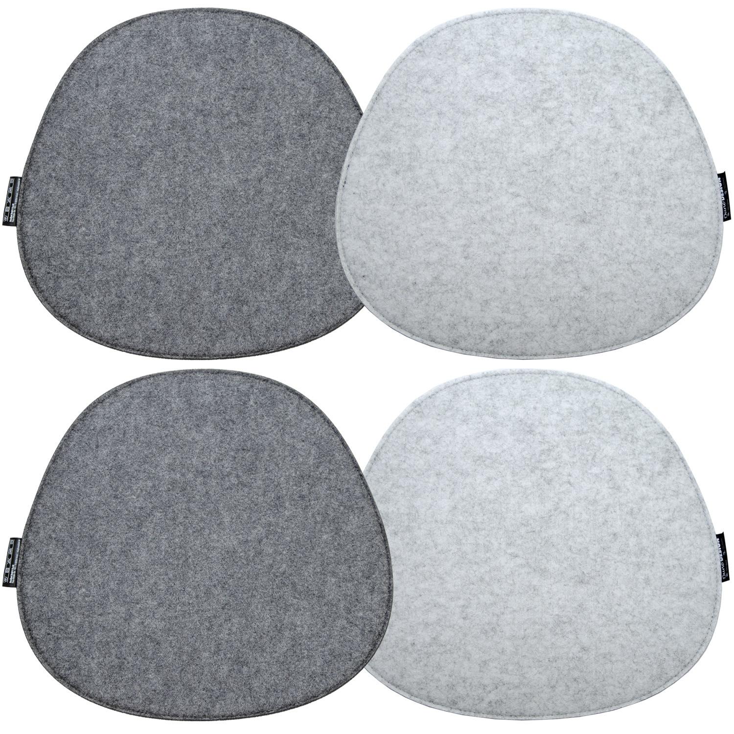 STUHLKISSEN 4er Set 40/37 cm Filz, Grau - Grau, Kunststoff (40/37/1cm) - Dunedesign