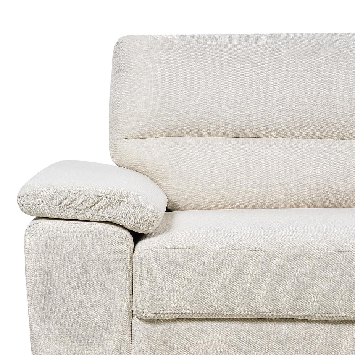 2-SITZER-SOFA hellbeige Vogar - Beige/Schwarz, Textil (156/90/74cm) - Beliani
