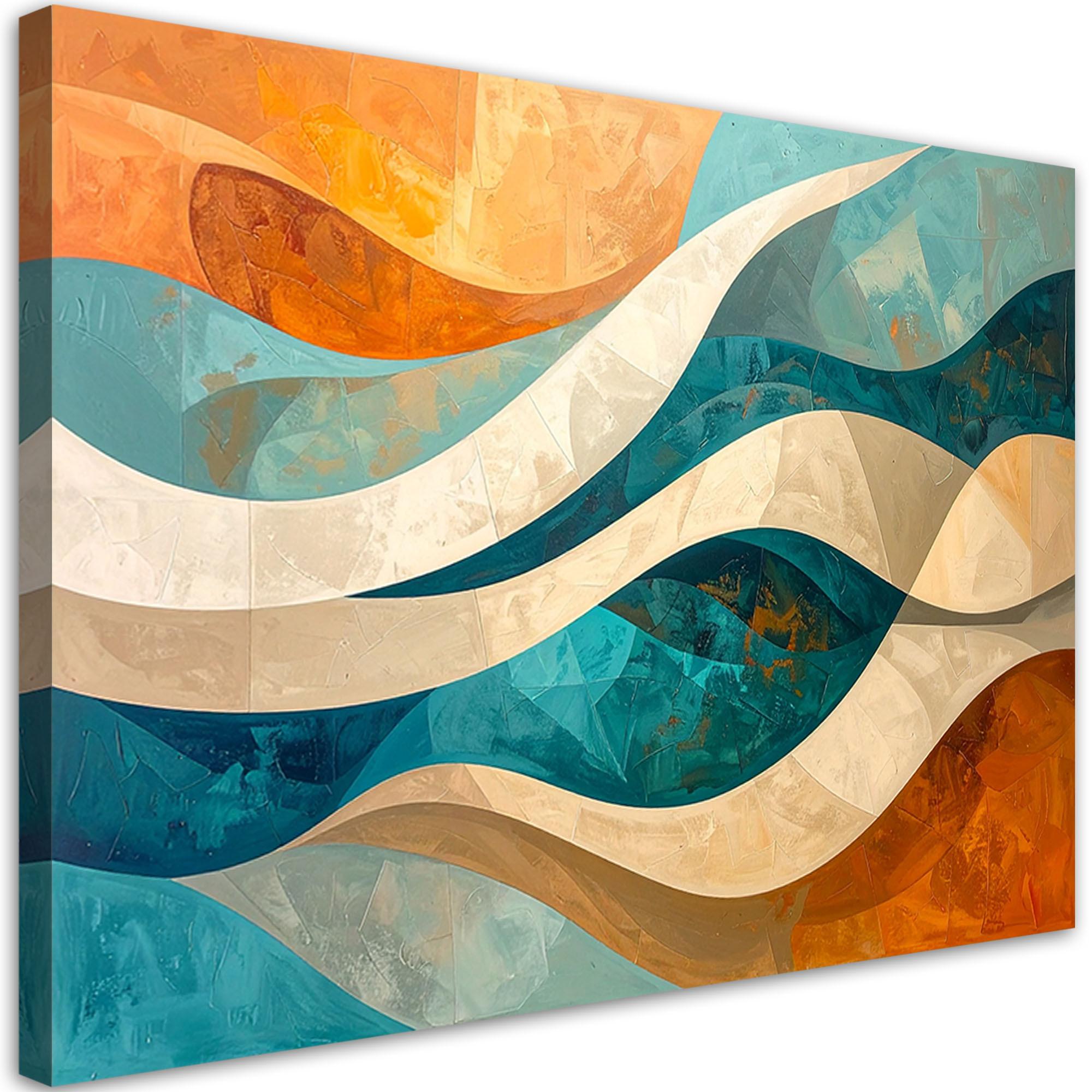 LEINWANDBILD 3D und geometrisch 120x80cm - Multicolor, Textil (120/80cm) - Feeby