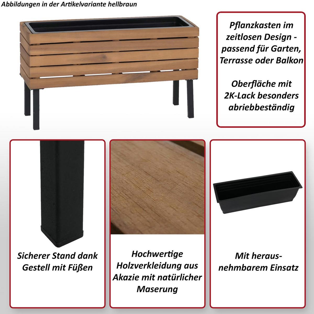 PFLANZKASTEN Hellbraun - Hellbraun, Holz (62/36/22cm) - MCW