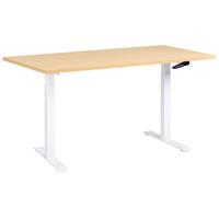 SCHREIBTISCH manuell höhenverstellbar 160/72 cm Hellbraun/Weiß Destines - Hellbraun/Braun, Holzwerkstoff/Metall (72/160/74cm) - Beliani