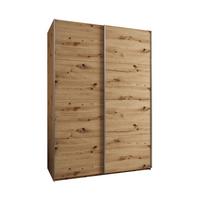 SCHWEBETÜRENSCHRANK 245,5/180/64 2-türig - Silberfarben/Eiche Artisan, Holz/Metall (180/245/64cm) - Abiks Möbel