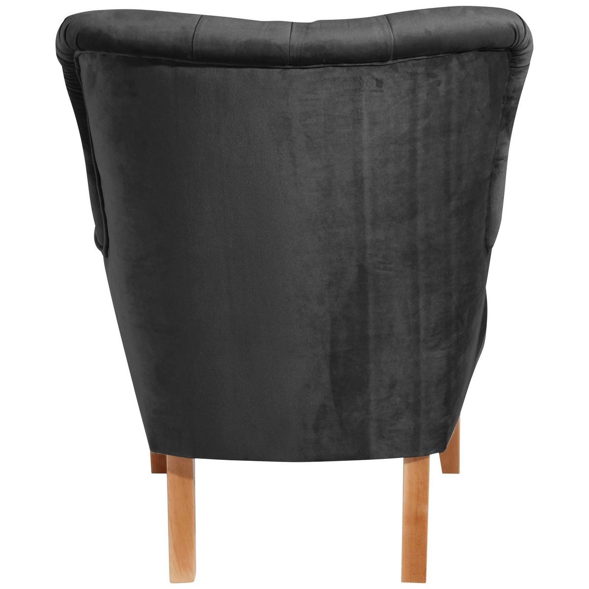 SESSEL Kaiya Bezug Samtvelours Buche natur / anthrazit - Grau, Kunststoff (71/97/82cm) - 58aufmkessel
