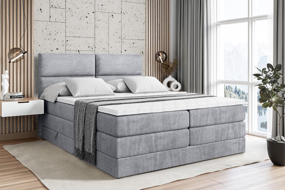 BOXSPRINGBETT BOXI3 KING - 140x200 - H3/H4 - Hellgrau - Hellgrau, Holzwerkstoff (140/200cm) - ALTDECOR