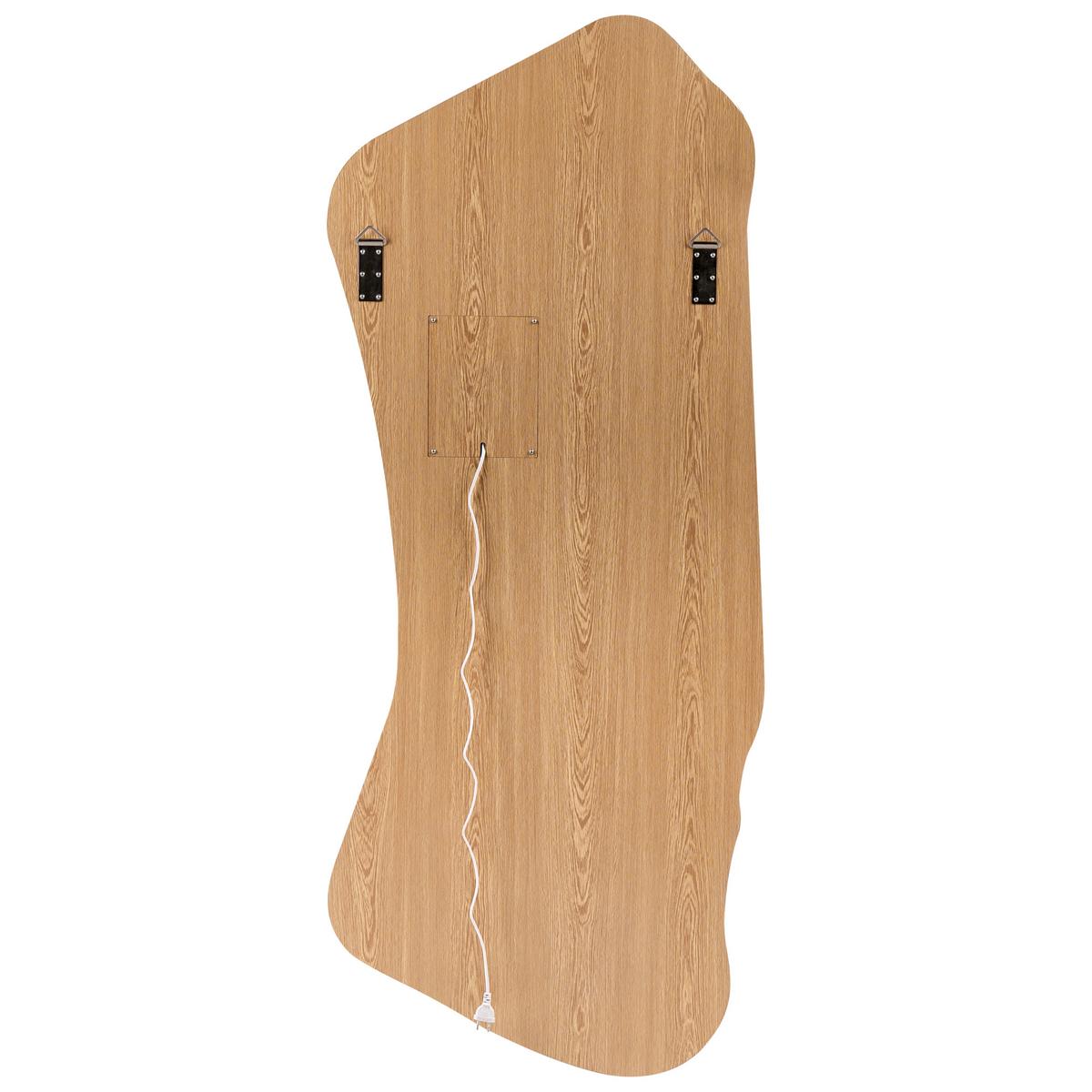 WANDSPIEGEL 58/171 cm Hellbraun LED Lamblore - Braun, Glas (58/171/3cm) - Beliani