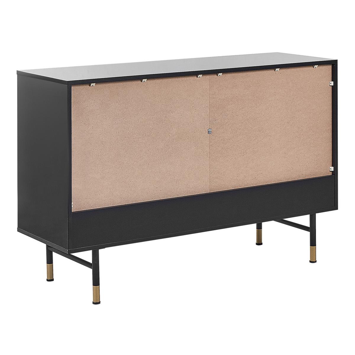 SCHRANK Schwarz Adante - Schwarz, Holzwerkstoff (120/82/40cm) - Beliani