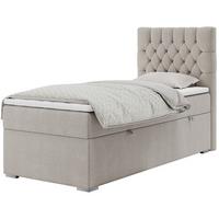 BOXBETT PERA 90/200 Beige Struktur - H3 - Rechts Seite - Beige, Holz/Textil (90/200cm) - MKS