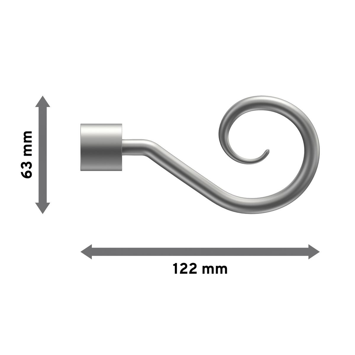 ENDSTÜCKE FÜR GARDINENSTANGEN / TELESKOPSTANGEN Helix 16/13 mm Ø Silbergrau, Packung 2 Stück - Silberfarben/Alufarben, Kunststoff (12.2/6.3/6.3cm) - INTERDECO