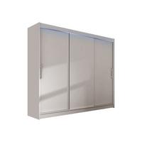 KLEIDERSCHRANK Aston II, mit RGB LED Beleuchtung - Kaschmir/Silberfarben, Holzwerkstoff/Kunststoff (250/215/58cm) - MIRJAN24