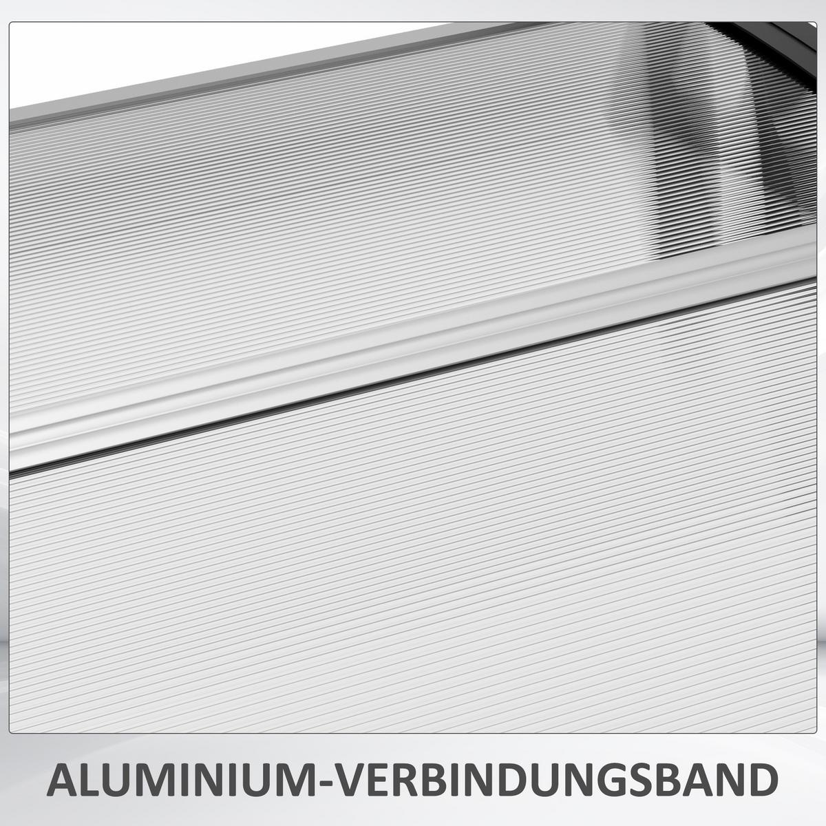 PULTVORDACH, Sonnenschutz und Regenschutz, 200 x 96 x 27 cm, Schwarz - Transparent, Kunststoff (200/27/96cm) - Outsunny