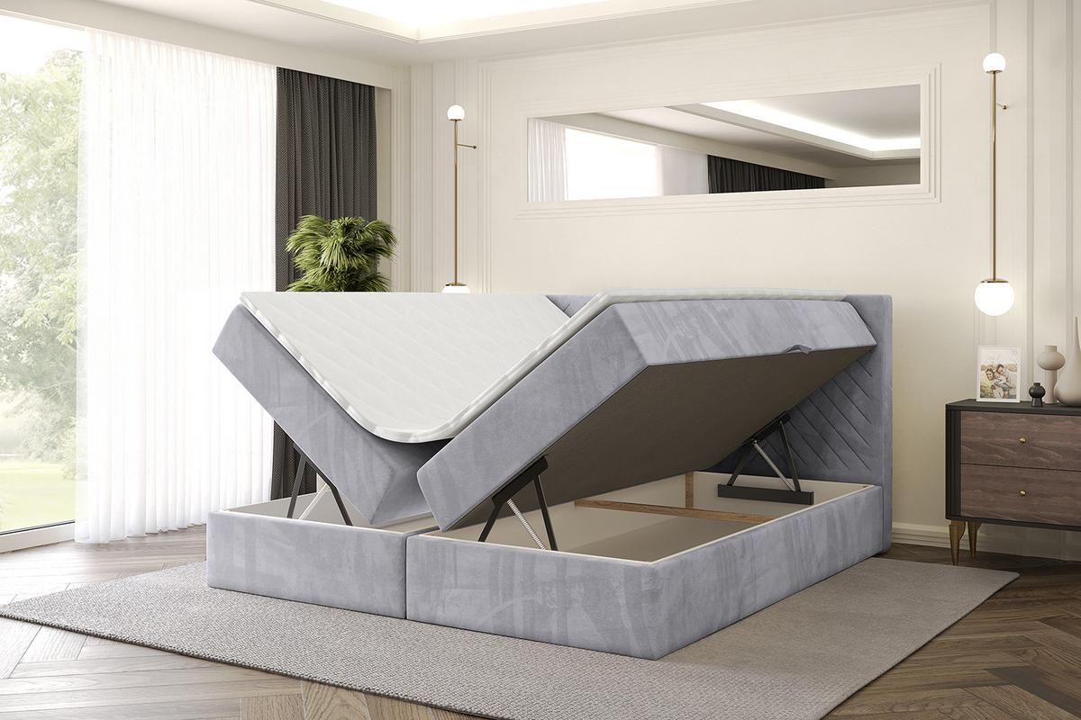 BOXBETT mit Matratze H3 und Lattenrost - VEXA - 180x200 - Grau Monolith - Grau, Holzwerkstoff/Kunststoff (180/200cm) - ALTDECOR
