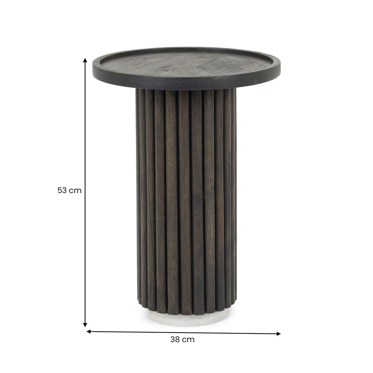 COUCHTISCHSET SARDA 2er Set braun/weiß - Braun/Weiß, Holz/Naturmaterialen (46/46/53cm) - IDIMEX