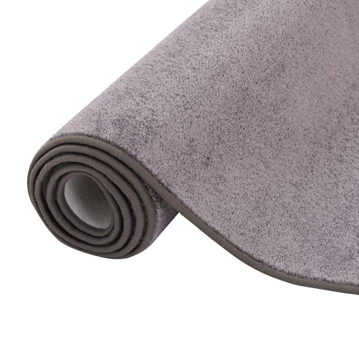 TREND VELOURS LÄUFER TEPPICH JOY - Grau, Textil (100/100cm) - Snapstyle