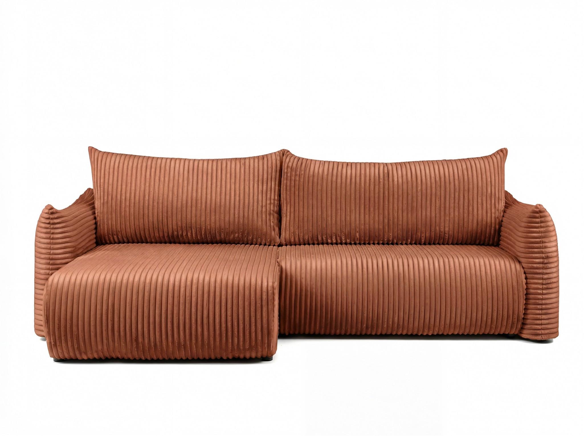 ECKSOFA Mailand Mit Schlaffunktion - Braun, Holzwerkstoff/Textil (154/260cm) - Fun Möbel