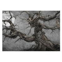 FOTOTAPETE 208x146 cm - Geheimnisvolle Eule - Grau, Textil (208/146cm) - Wallfluent