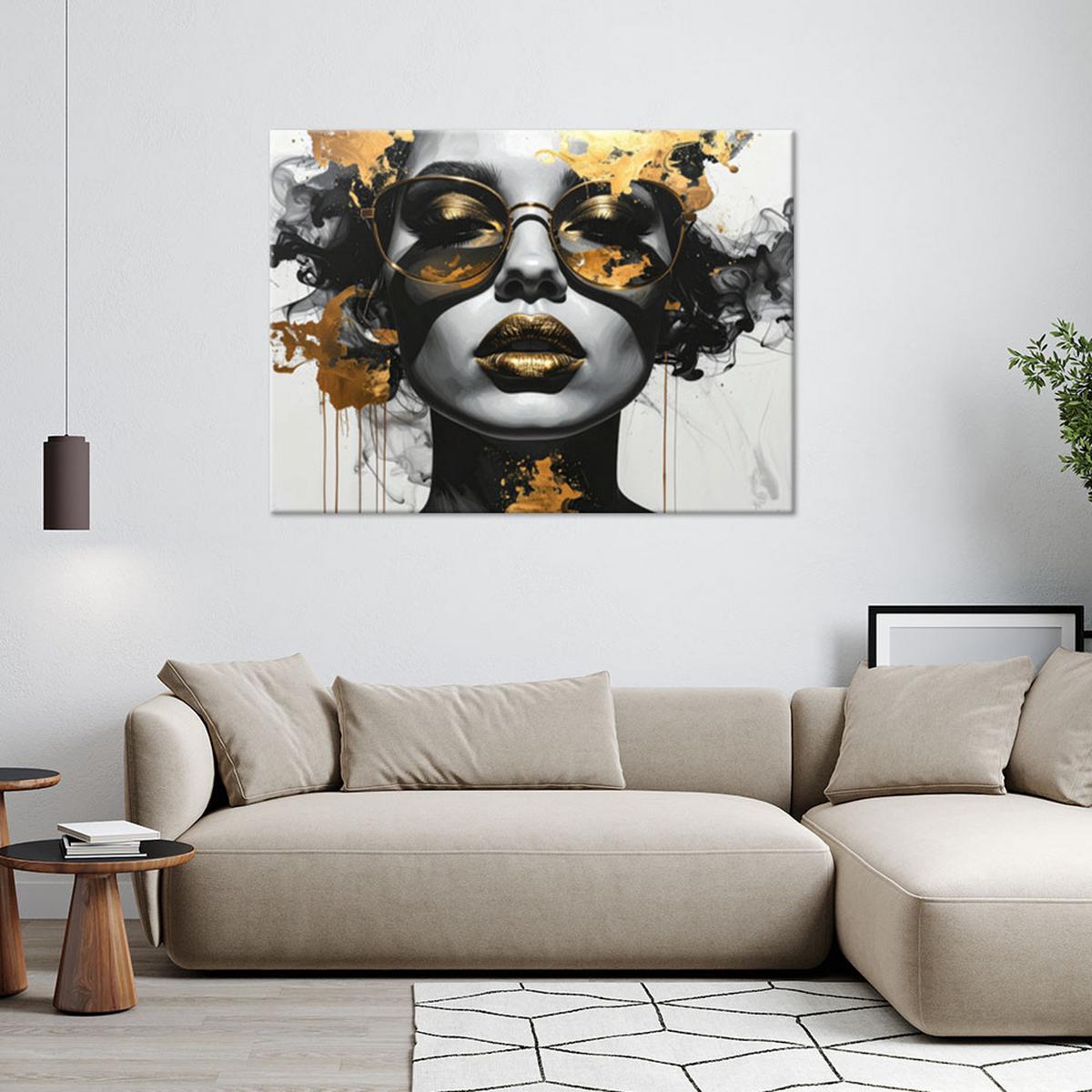 LEINWANDBILD Menschen & Charaktere 60x40cm - Goldfarben, Textil (60/40cm) - Feeby