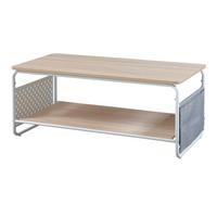 COUCHTISCH Dyrøy 100/50/43 cm - Eichefarben/Weiß, Metall (50/100/43cm) - [en.casa]