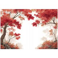 FOTOTAPETE Wald Bäume Rot 400x280 cm - Multicolor, Papier (400/280cm) - Wallarena