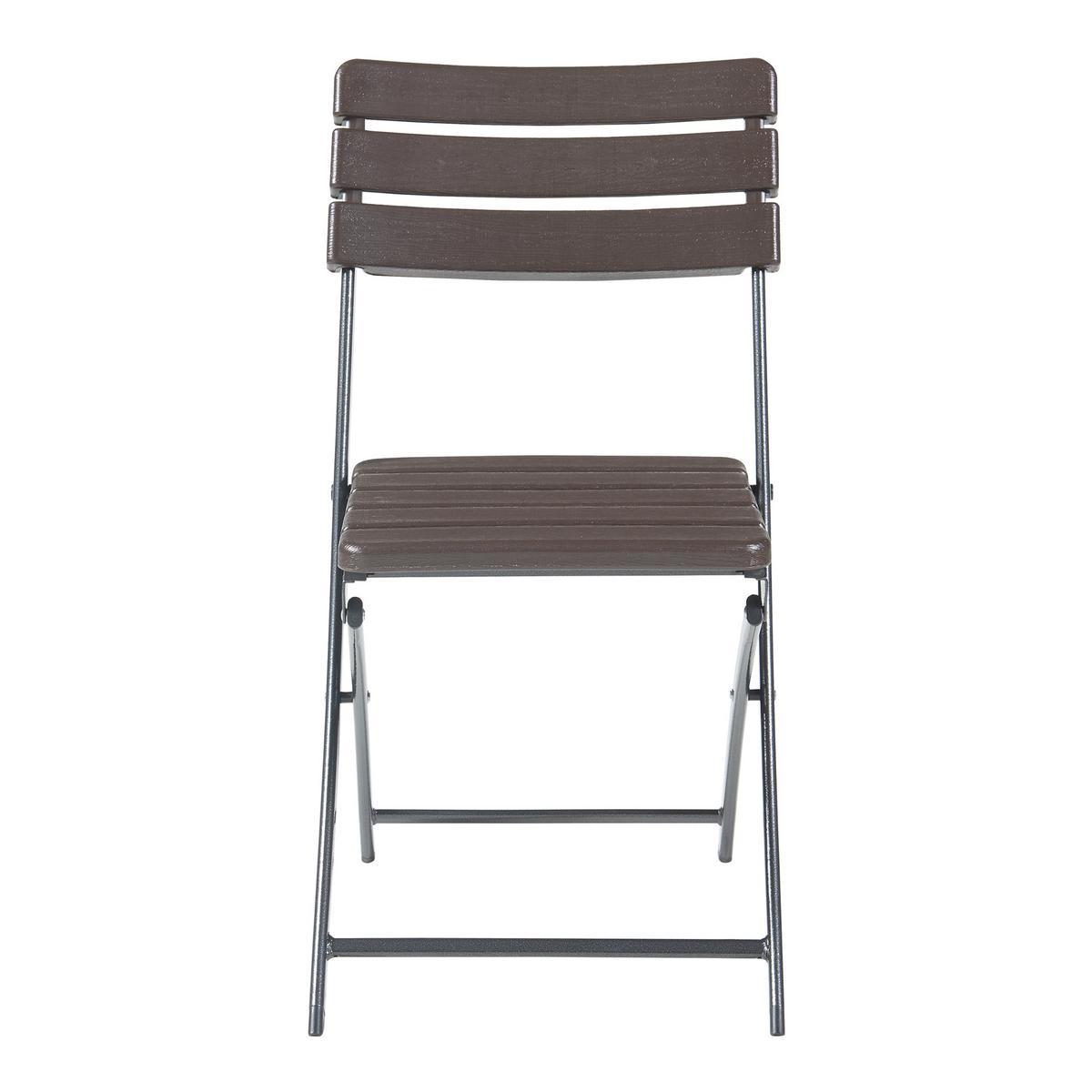 KLAPPSTUHL-SET 2 TLG. Lillestrøm - Dunkelbraun, Kunststoff/Metall (46/81/58cm) - [en.casa]