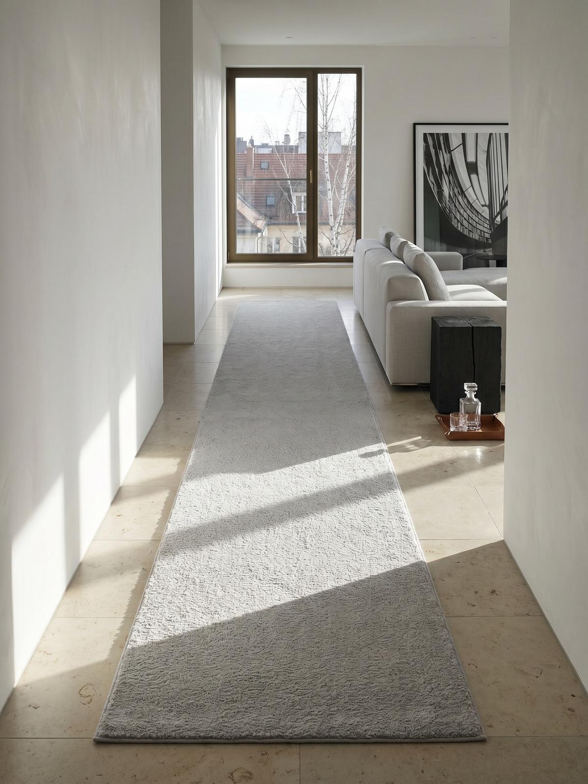 TEPPICHLÄUFER Antirutsch Uni RUTOR Polyester Grau 80 x 300 cm - Grau, Textil (80/300cm) - KADIMA DESIGN