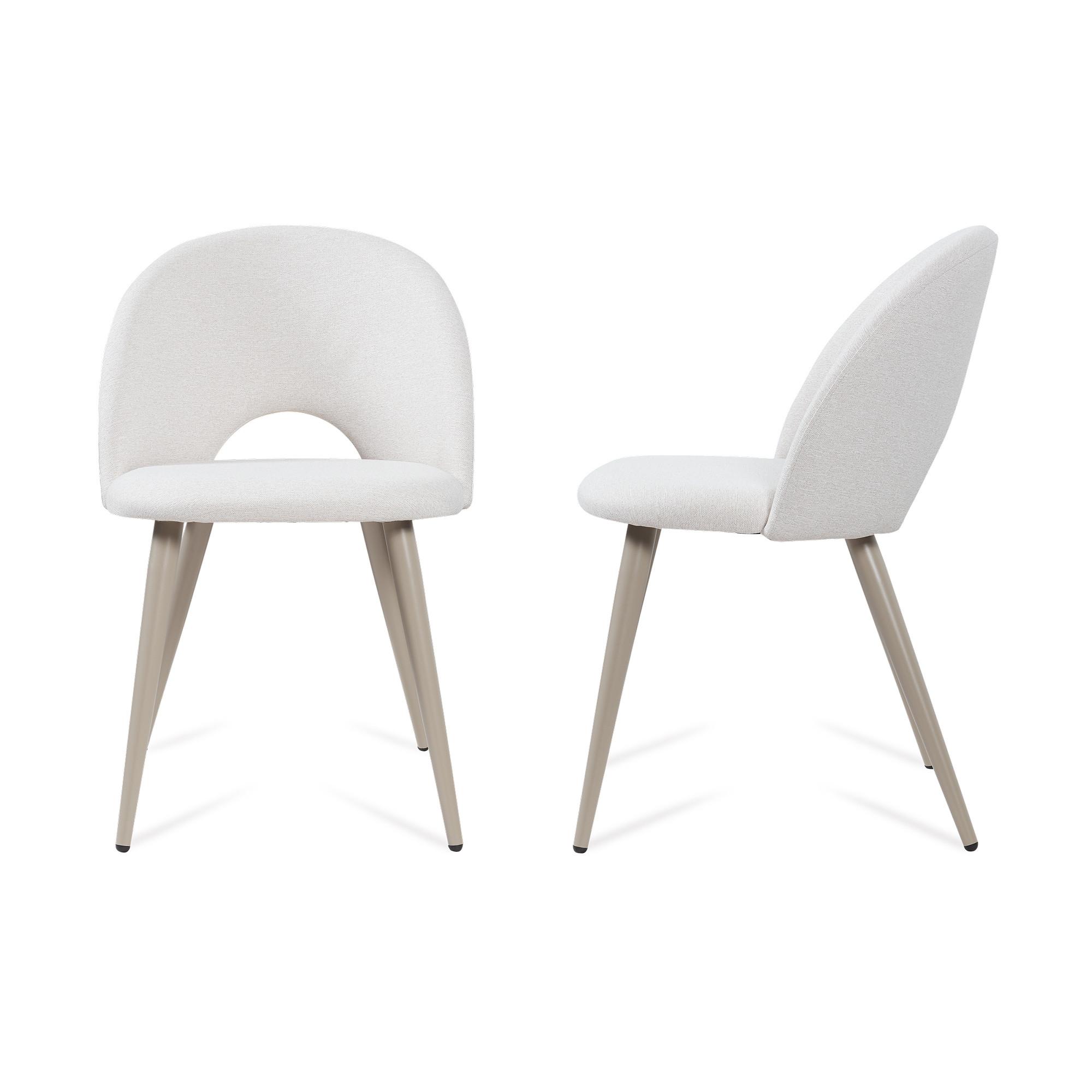 ESSZIMMERSTUHL-SET 2 TLG. Karijoki - Beige, Textil/Metall (50/77/55cm) - [en.casa]