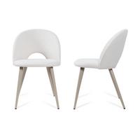 ESSZIMMERSTUHL-SET 2 TLG. Karijoki - Beige, Textil/Metall (50/77/55cm) - [en.casa]