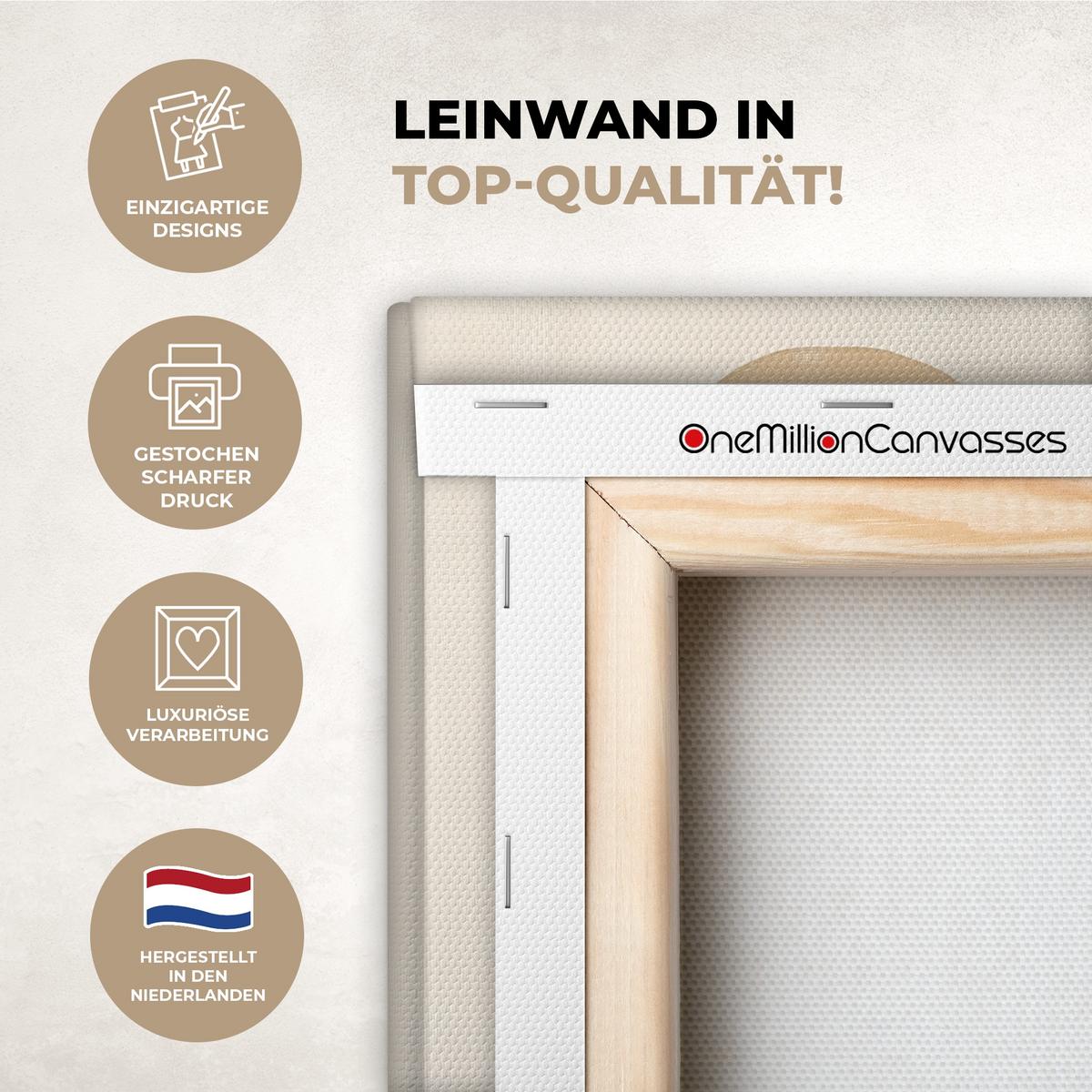 LEINWANDBILD Japandi - Wabi sabi - Beige Deko Wohnzimmer 20x30 cm - Taupe, Textil (20/30cm) - MuchoWow