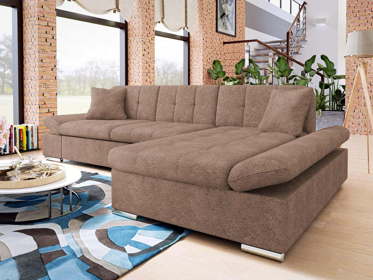 ECKSOFA Montana, Seite: Rechts - Cappuccino, Holz/Textil (278/161cm) - MIRJAN24