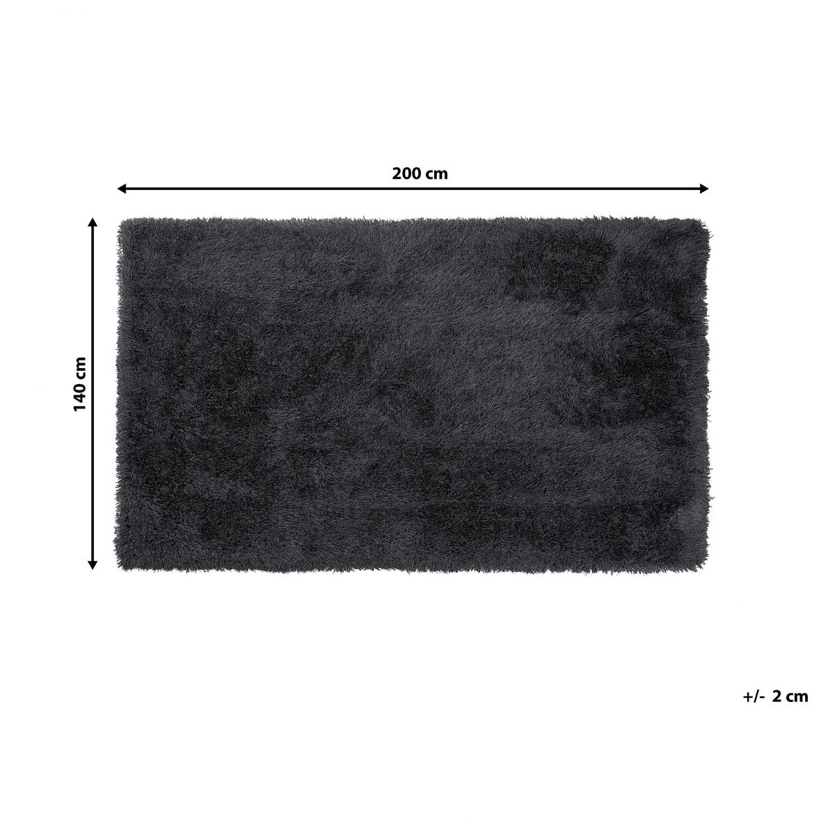 SHAGGY-TEPPICH Cide 200/140 cm - Schwarz, Kunststoff (140/200cm) - Beliani