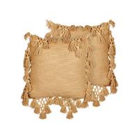 DEKOKISSEN 2er-Set Sandbeige 45/45 cm Olearia - Sandfarben, Naturmaterialien (45/45cm) - Beliani
