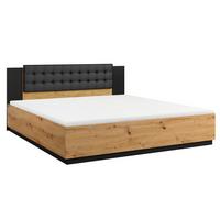 BETT 180/200 Alec Holz und Schwarz - Schwarz, Holzwerkstoff (180/200cm) - Petits-meubles