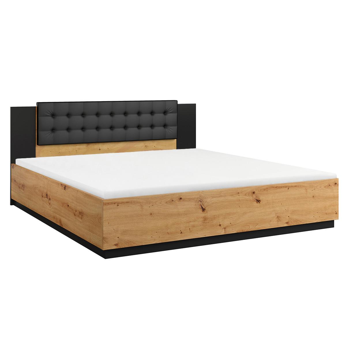 BOXBETT 180/200 Alec Holz und Schwarz - Schwarz, Holzwerkstoff (180/200cm) - Petits-meubles