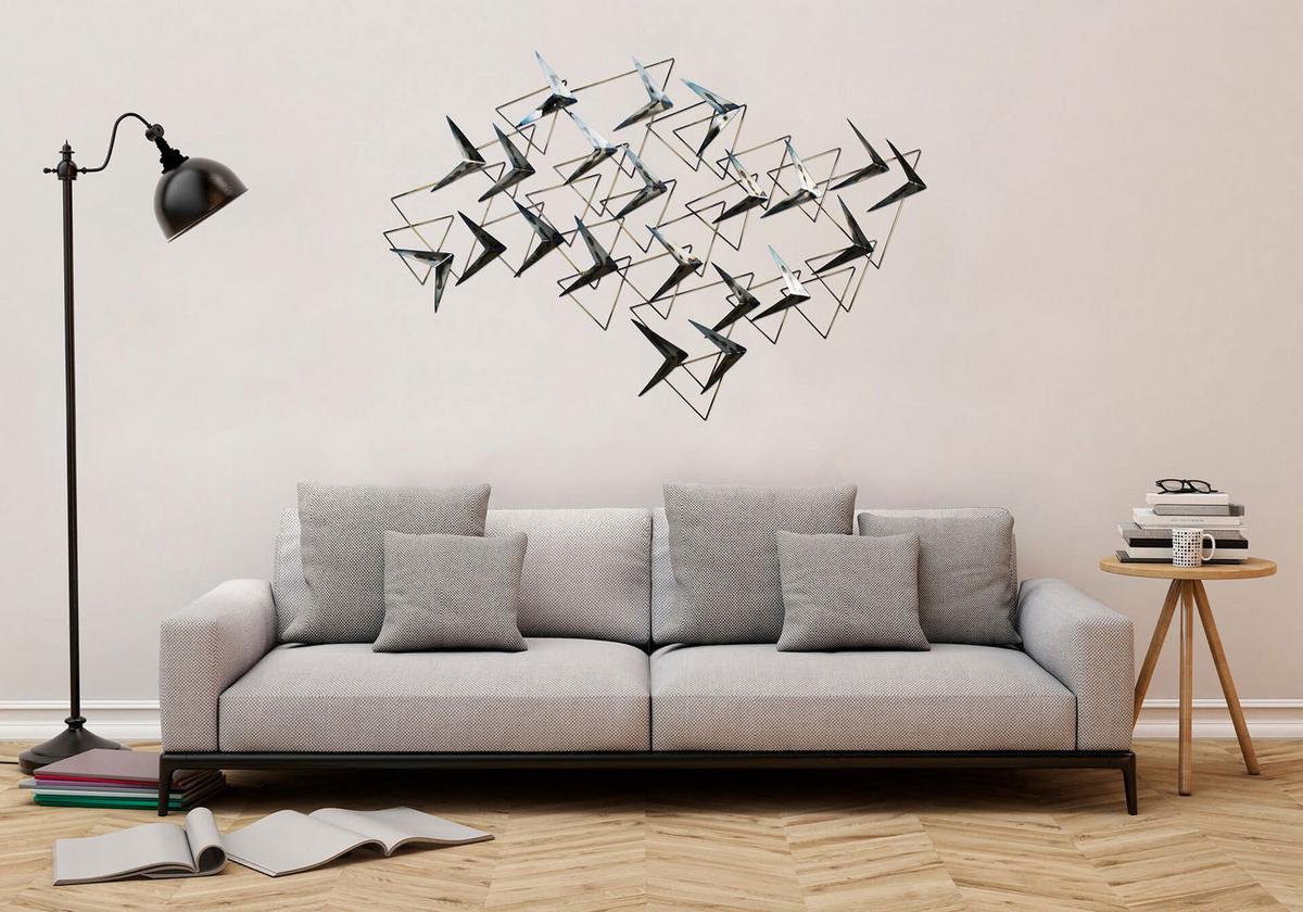 WANDDEKO Silber 147/99 cm - Silberfarben, Metall (3.7/99/4cm) - KUNSTLOFT